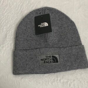 The North Face Gray Ribbed Beanie